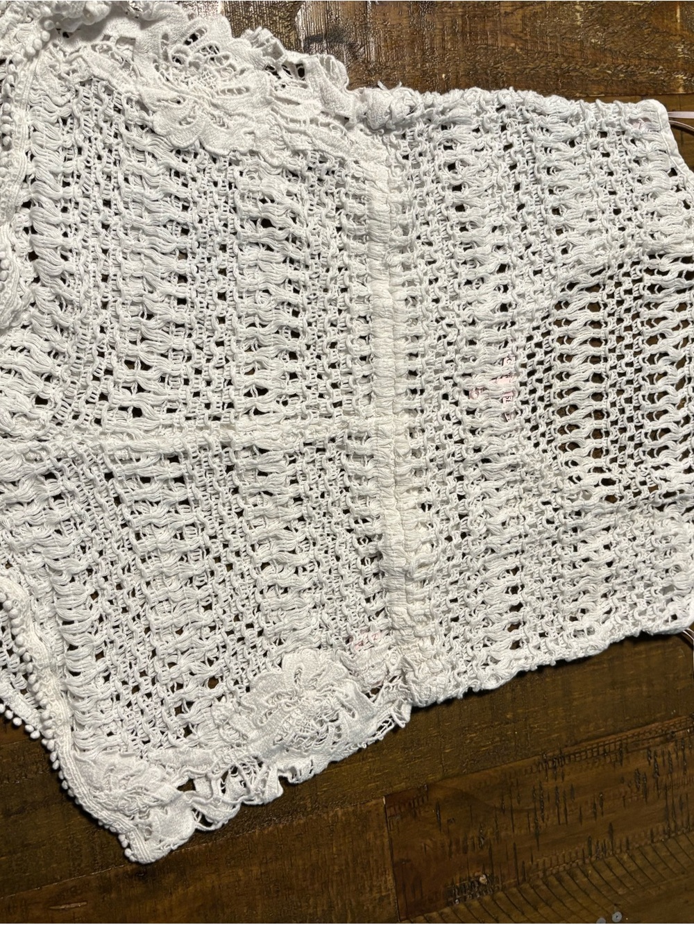 Victoria's Secret White S Open-Weave Crochet Cover-Up #8